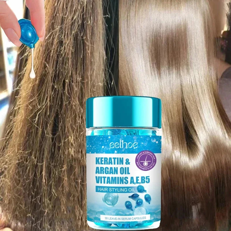 Keratin Oil Hair Vitamin Capsule Fast Restore Deep Moisturizer For Soft Smooth Shiny Hair Frizzy D 4