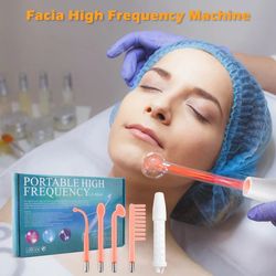 4-in-1 handheld electric face skin beauty tool portable high frequency facial therapy wand for acne treatment & skin t