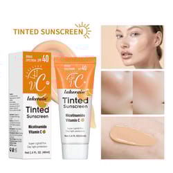 tinted moisturizing vc sunscreen spf40, skin protection refreshing makeup sunscreen cream with uv anti-aging resistance