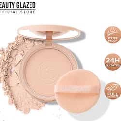 oil control matte face powder, long lasting flawless setting powder, face makeup with mirror, lightweight coverage