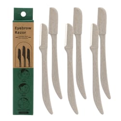 eco-friendly wheat straw eyebrow trimmer, stainless steel eyebrow razor, environmentally biodegradable eye brow shaving