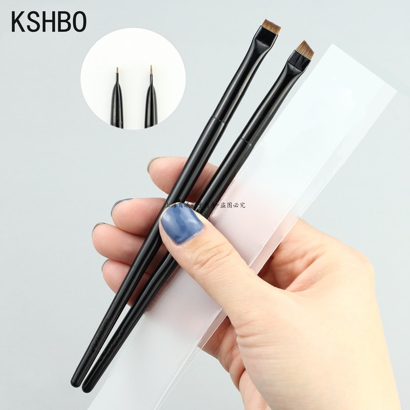 2-Piece Angled Eyebrow Brush Set for Precise Brows and Clean Eyeliner