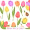 Tulip Clipart SVG PNG EPS Images Spring Flower Bulb Tulips Easter Mothers Day Spring Florals Flow 0