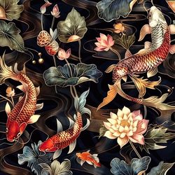 koi painting 24 tileable repeating pattern