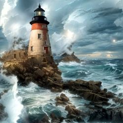 lighthouse after the storm tileable repeating pattern