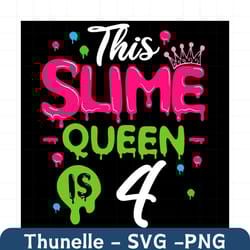 this slime queen is 4 svg, birthday svg, slime queen svg, birthday 4 svg, 4th birthday svg, 4th girl birthday, girl birt