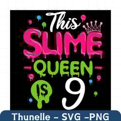 this slime queen is 9 svg, birthday svg, slime queen svg, birthday 9 svg, 9th birthday svg, 9th girl birthday, girl birt