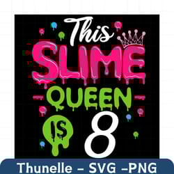 this slime queen is 8 svg, birthday svg, slime queen svg, birthday 8 svg, 8th birthday svg, 8th girl birthday, girl birt