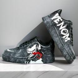 Venom custom sneakers AF1  customization black luxury inspire casual shoes handpainted personalized gift one of a kind