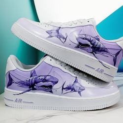 custom fashion shoes air force 1 men inspire buty luxury sneakers customisation shark art personalized gift handpainted