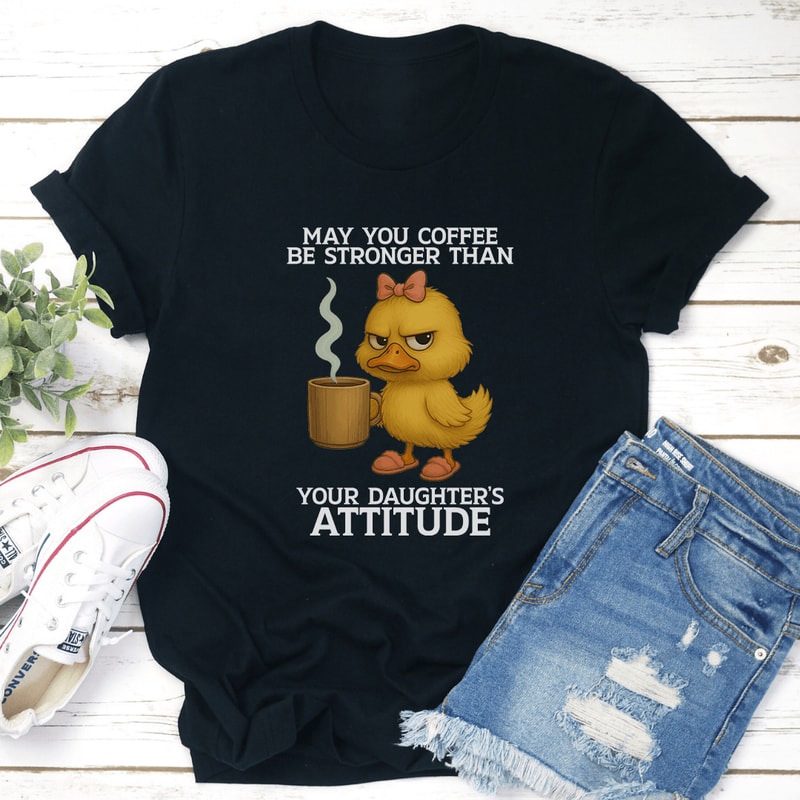 May You Coffee Be Stronger Than Your Daughters Attitude Tee 3
