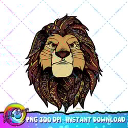 disney lion king simba ornate geometric pattern portrait png download