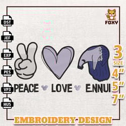 inside out 2 embroidery design, peace love ennui embroidery design, today i feel all the feels inside out 2 embroidery d
