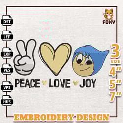 today i feel all the feels inside out 2 embroidery design, inside out 2 embroidery design, peace love joy embroidery des