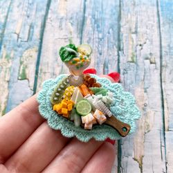 Miniature Food St Patrick Day Dollhouse Souvenir with Polymer Clay