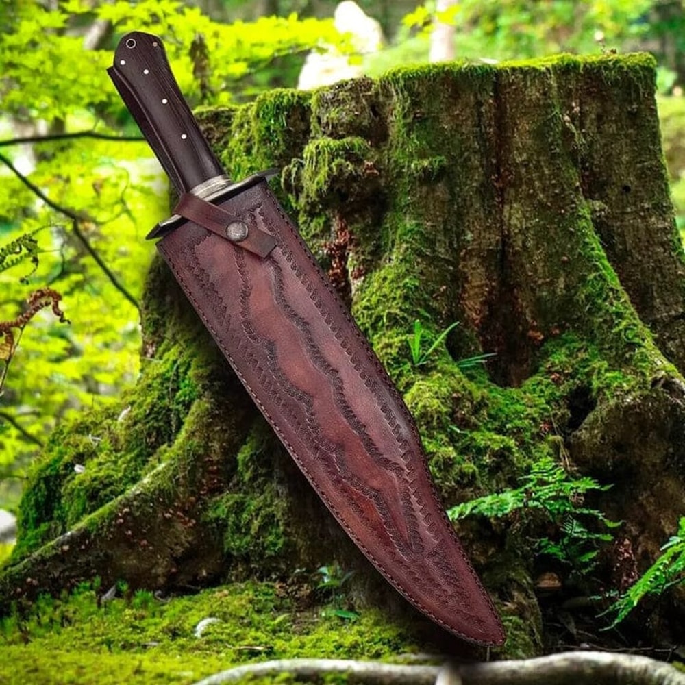 Handmade Damascus Steel Blade Bowie Knife Outdoor Knife Camping Knife 1