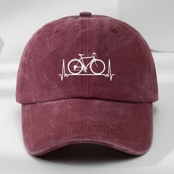 unisex baseball cap with bicycle prints for outdoor sports, casual wear, sun protection, adjustable summer hat