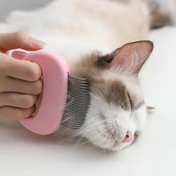 pet massaging shell comb for relaxed grooming sessions