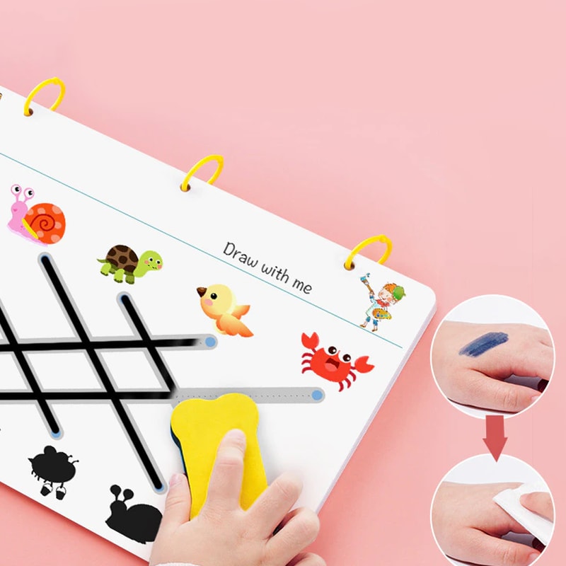 Reusable tracing workbook for kids