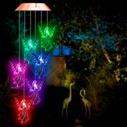 solar guardian angel wind chime light