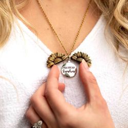 sunflower "you are my sunshine" necklace