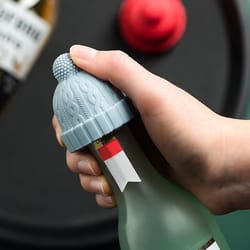 cute beanies bottle stopper