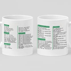 excel cheat sheet, data analyst shortcuts, gift for accountant, cpa 11 oz double sided ceramic coffee tea mug gift birth