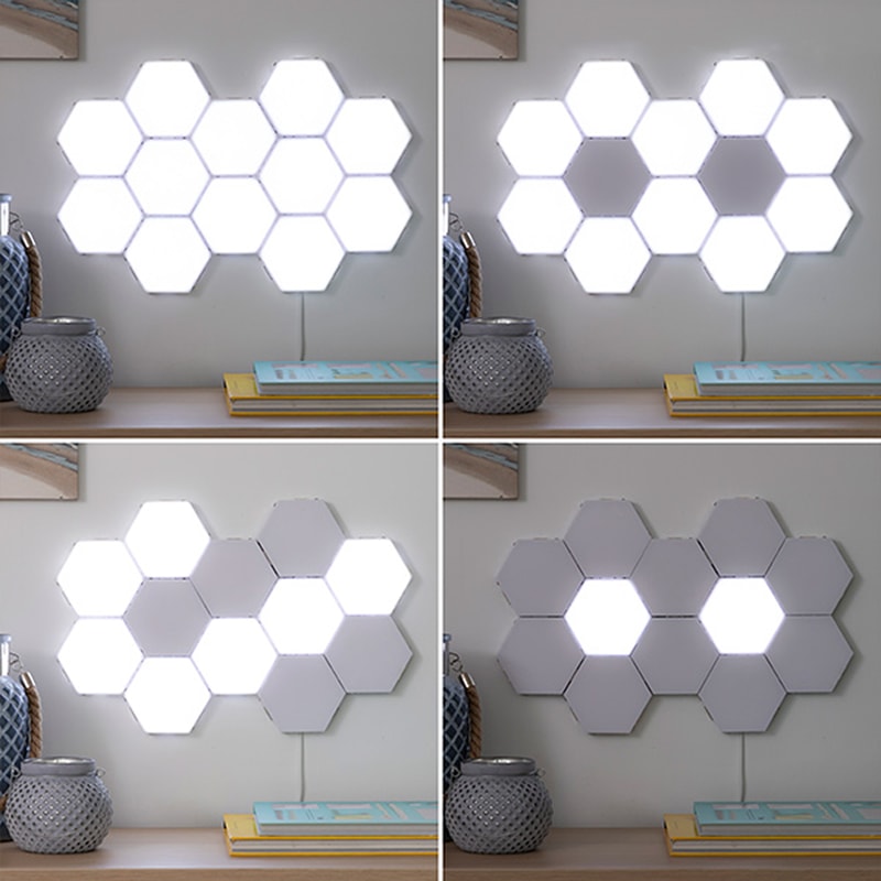 Hexagon Modular Touch LED Tile Lights Set of 5 6