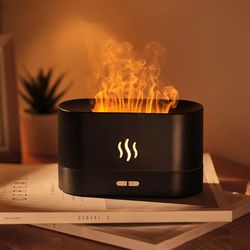 flame mist humidifier | realistic firelight aromatherapy diffuser for cozy & relaxing spaces