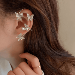 elegant easy clip butterfly earrings require no piercing
