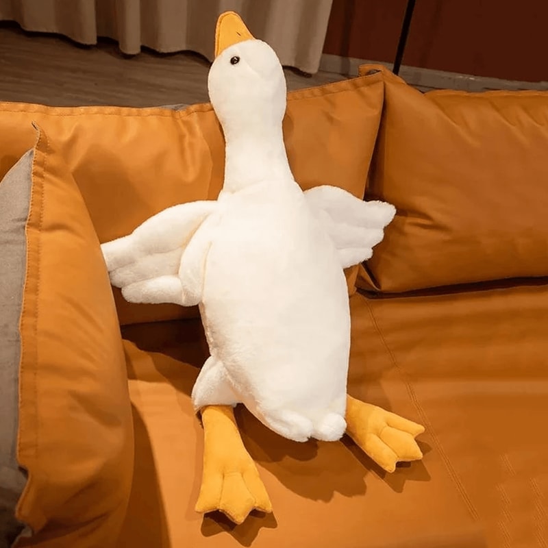 cuddly furry duck stuffed animal