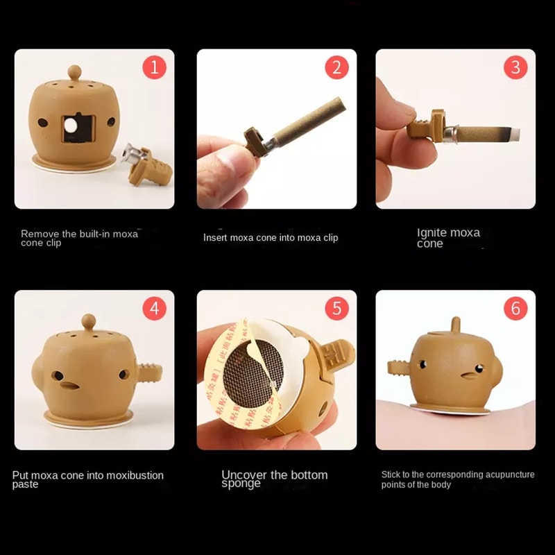 Using Moxa Cupping Therapy on Back for Detoxification