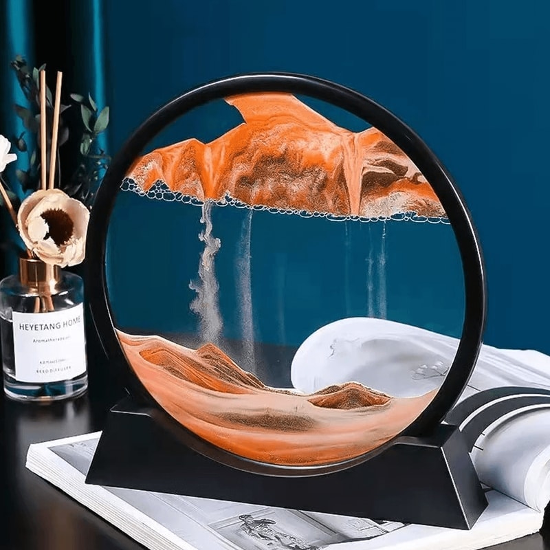 movingsandartpictureroundglass3dorange.png