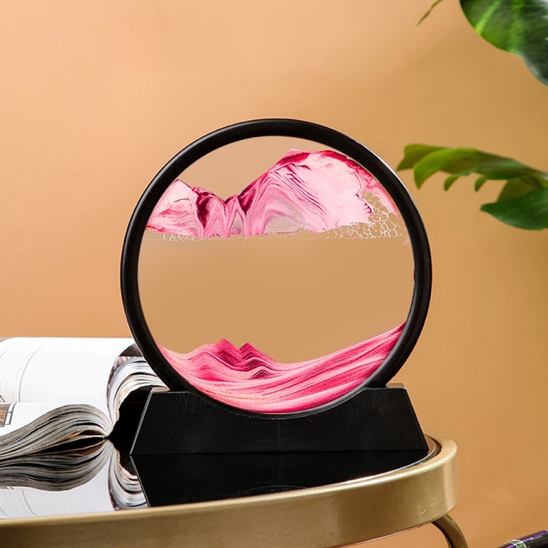 movingsandartpictureroundglass3dpink.png