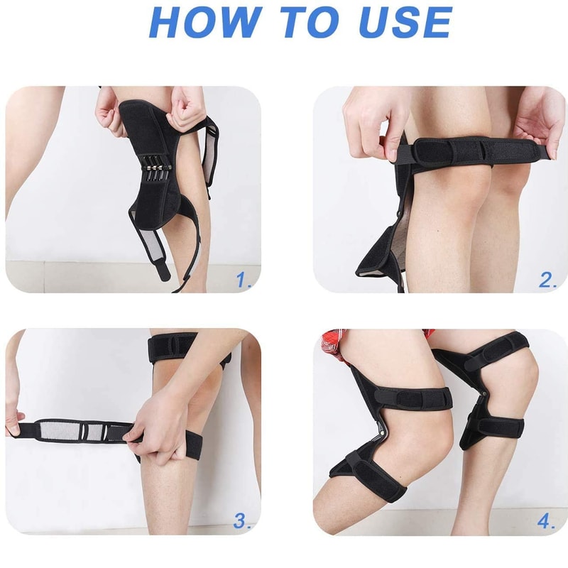 Adjustable Velcro straps on knee support pads