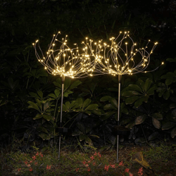 waterproof solar garden fireworks lamp