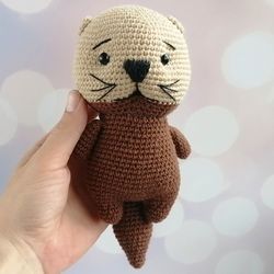 crochet sea otter plush handmade amigurumi toy