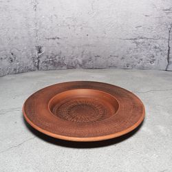 Pottery plate diameter 6,69 in Handmade red clay Ceramic plate