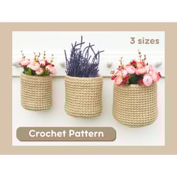 pattern, pdf crochet pattern, crochet hanging storage basket pattern