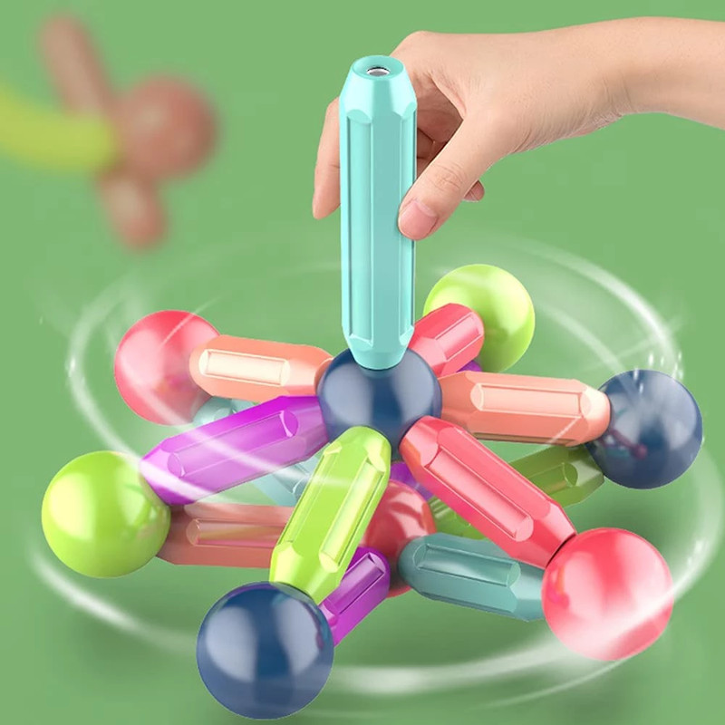 Durable magnetic balls and rods for children