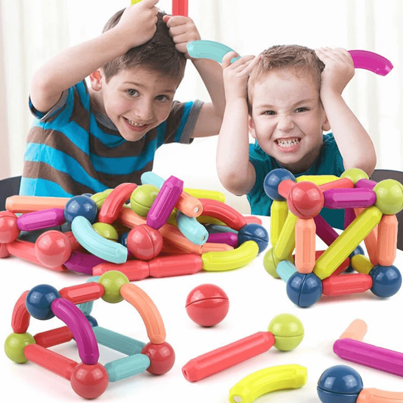 Educational magnetic rods and balls toy for kids