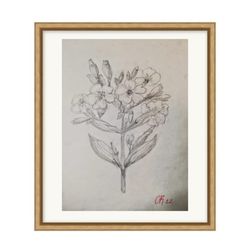 botanical art print with flowers- unique illustration plant- kitchen decoration