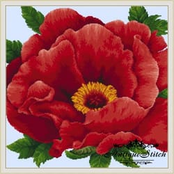 poppy cross stitch pattern pdf modern beautiful pillow flower needlepoint
