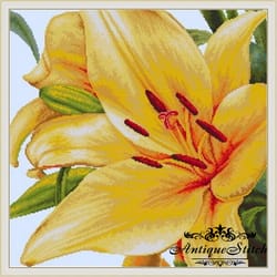 yellow lily cross stitch pattern pdf modern beautiful pillow flower