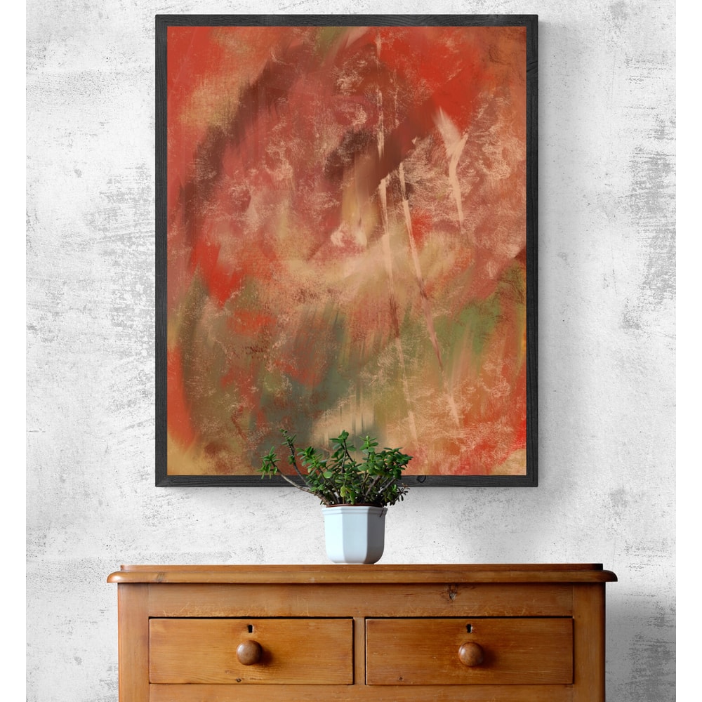 Abstraction-brush-red-interior-painting