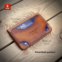 Leather pattern to make a Minimalist wallet. BF12