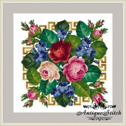 berlin woolwork bouquet 19 vintage cross stitch pattern pdf