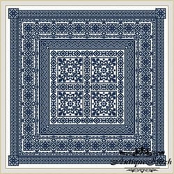 antique sampler 16 cross stitch pattern pdf monochrome ornament