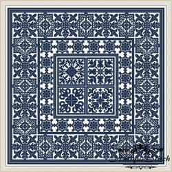 antique sampler 17 cross stitch pattern pdf monochrome ornament