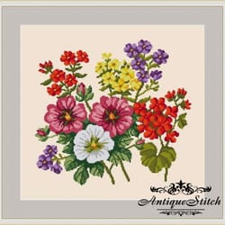 berlin woolwork bouquet 21 vintage cross stitch pattern pdf